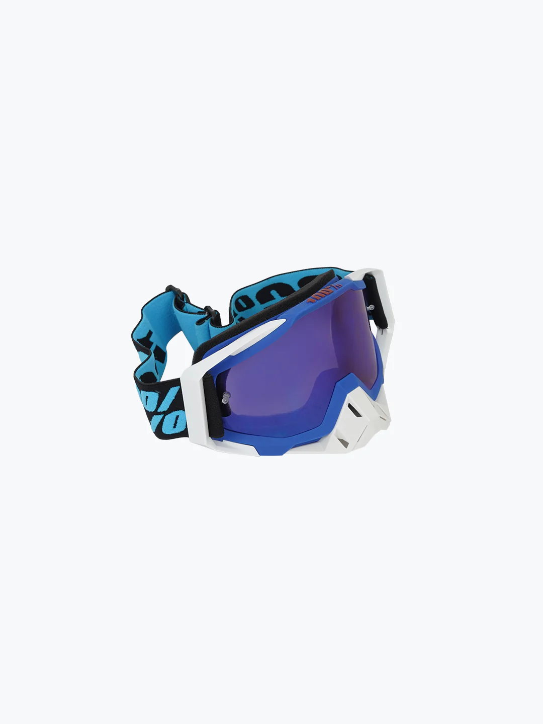 100% GOGGLES WHITE NOSE & FRAME BLUE TINT WITH BOX - Image 4