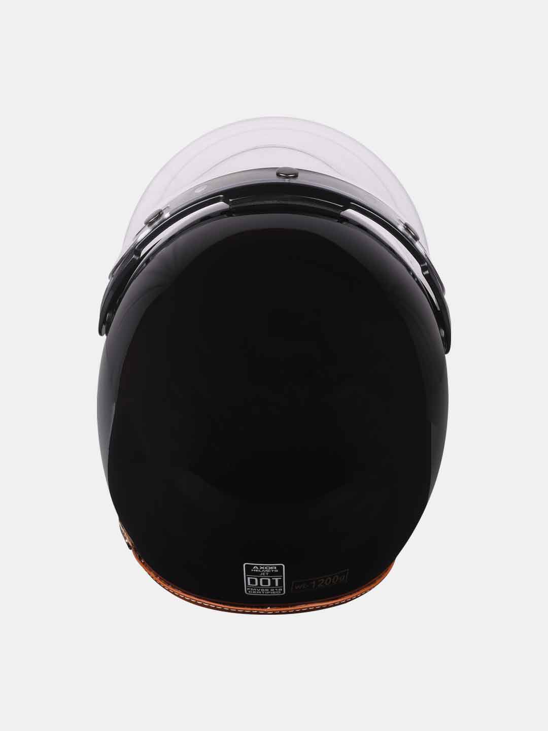 Axor Retro Jet Leather Black Helmet - Image 4