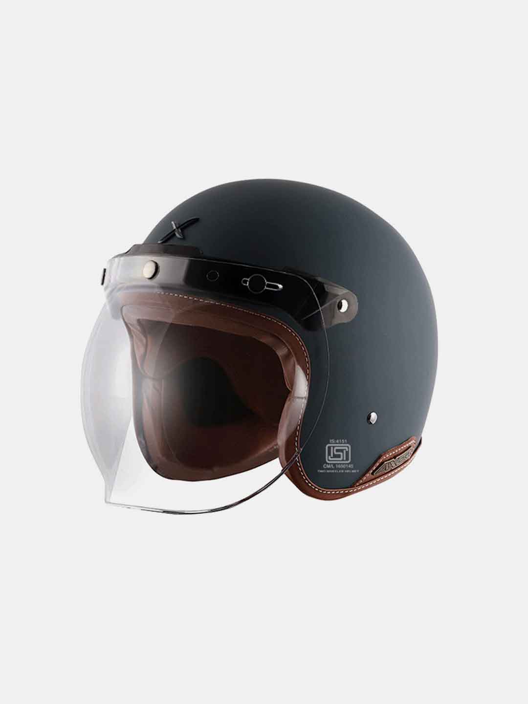 Axor Retro Jet Leather Dull Slate Helmet - Image 4