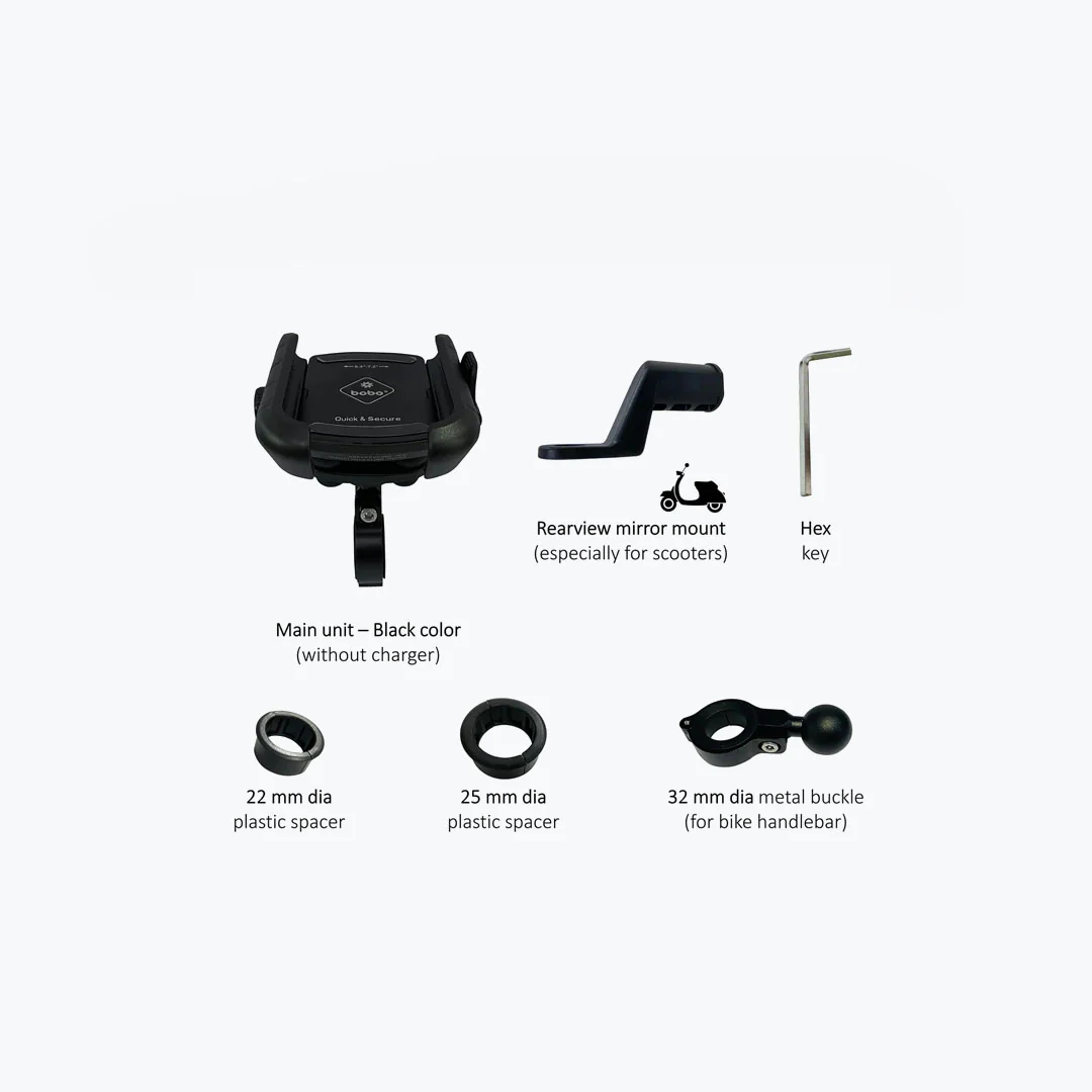 BOBO BM14 PRO PHONE HOLDER WITH VIBRATION Black - Image 4