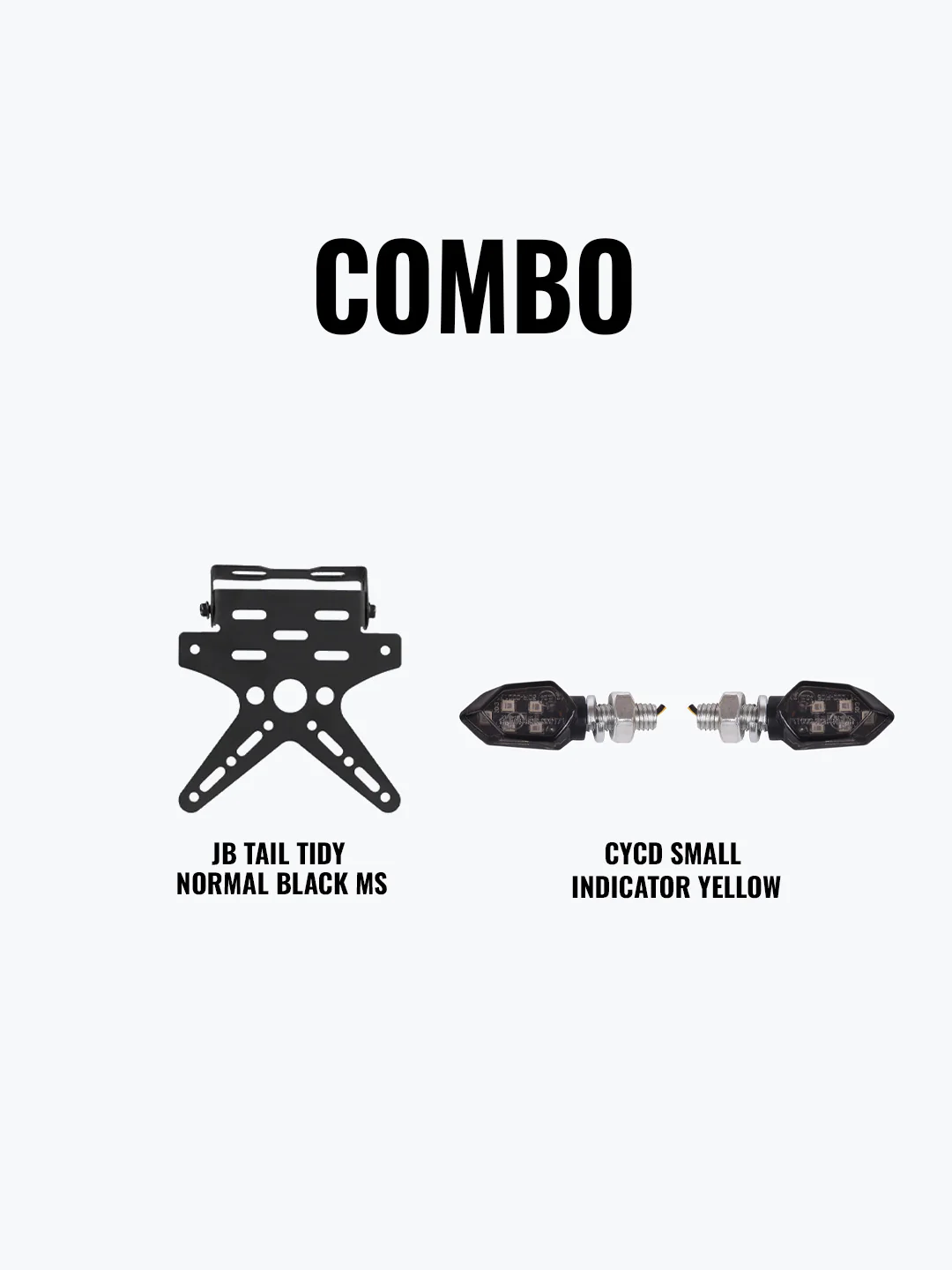CYCD Small Indicator Yellow + JB Tail Tidy Normal Black Mild Steel