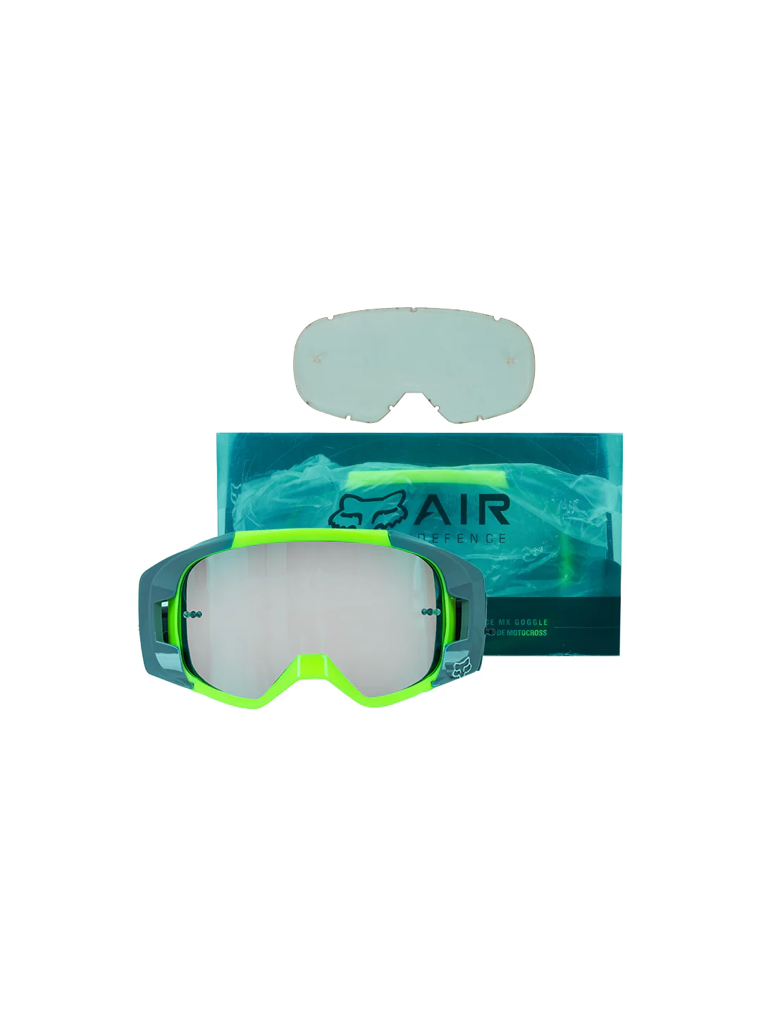 FOX Replica Goggles With Box GRN GREY.F SILVER Tint - Image 3