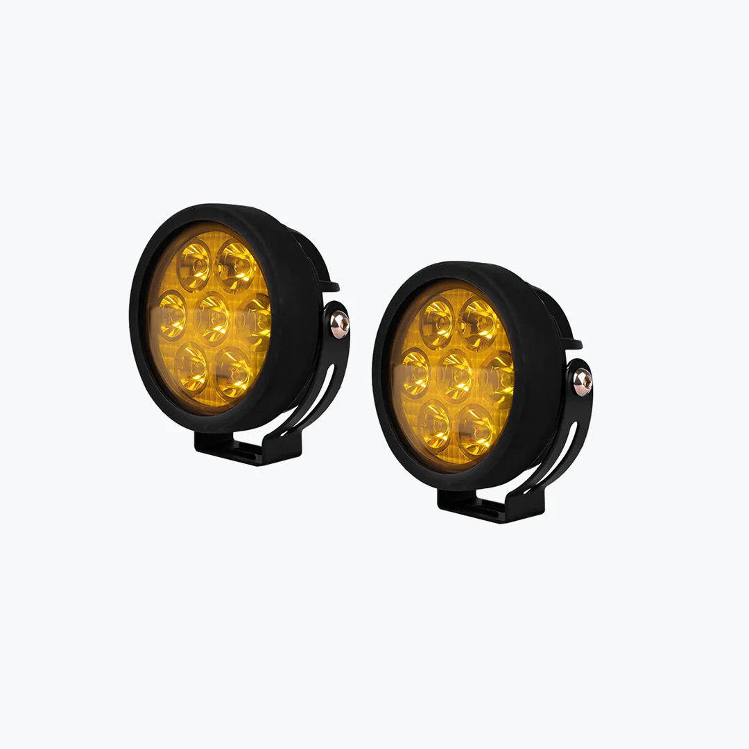 HJG 7 LED ROUND FOGLIGHT WITH YELLOW CAP 70W - Image 5
