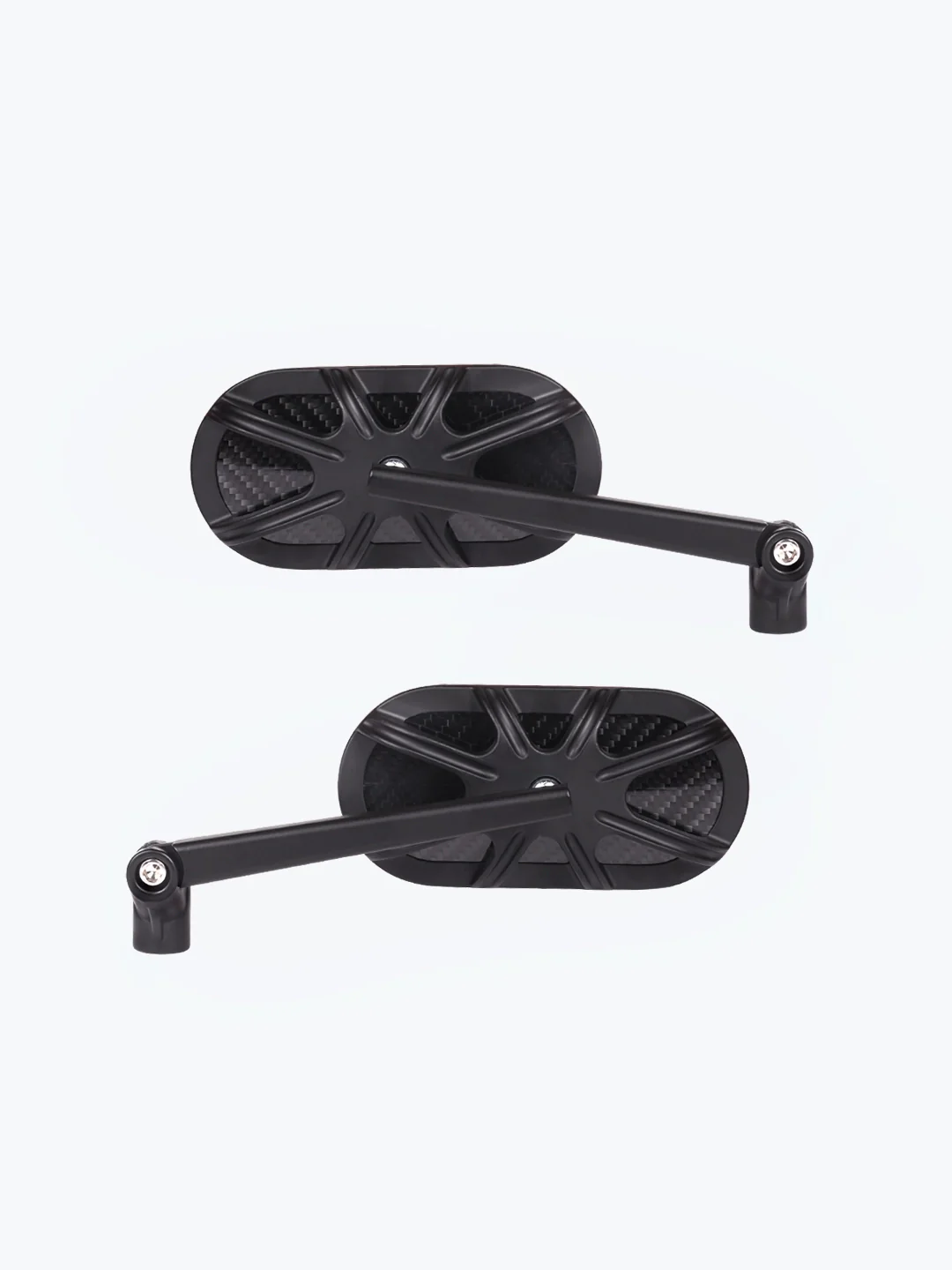 Inverted Alloy CNC Carbon Fiber Oval Mirror - Image 2