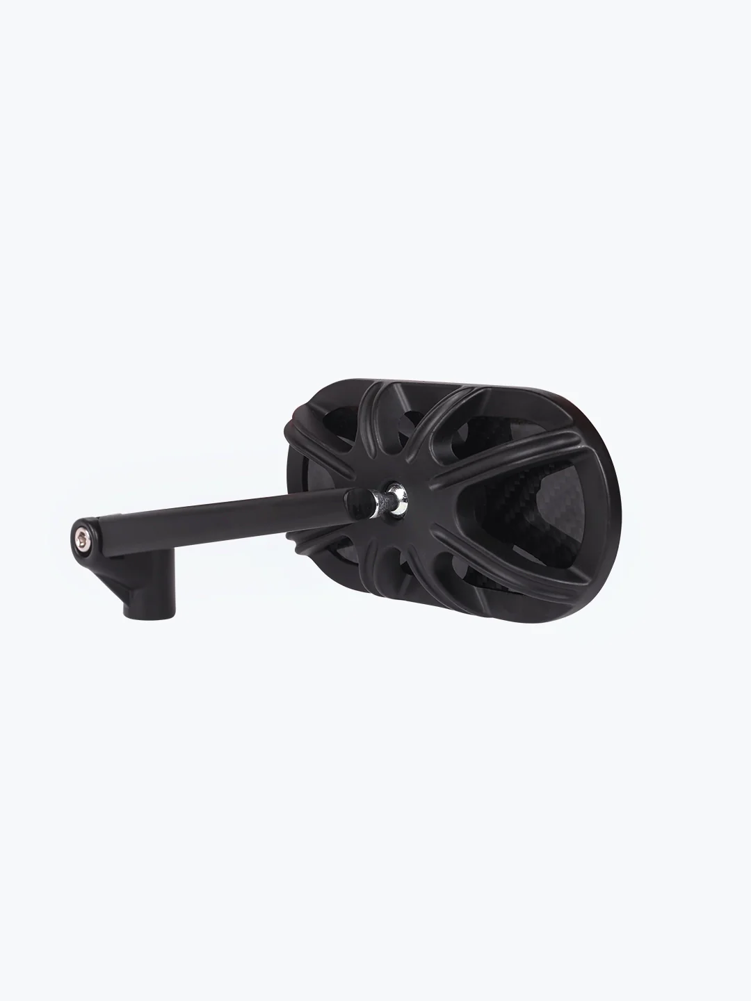Inverted Alloy CNC Carbon Fiber Oval Mirror - Image 3