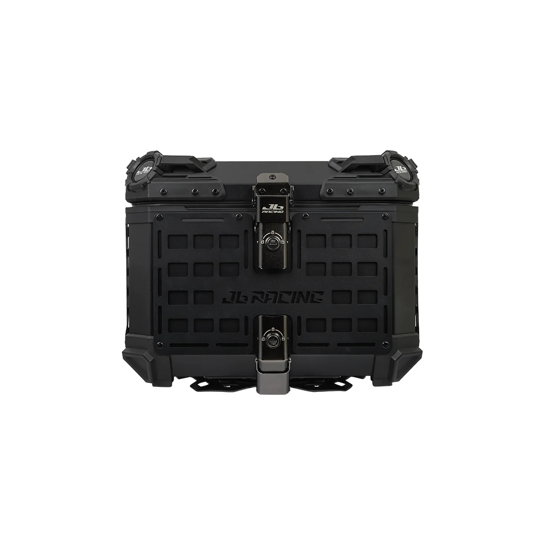 JB RACING Top Case 45L BLACK FENCE V1.0 PREMIUM BLACK WITH BACKREST PAD