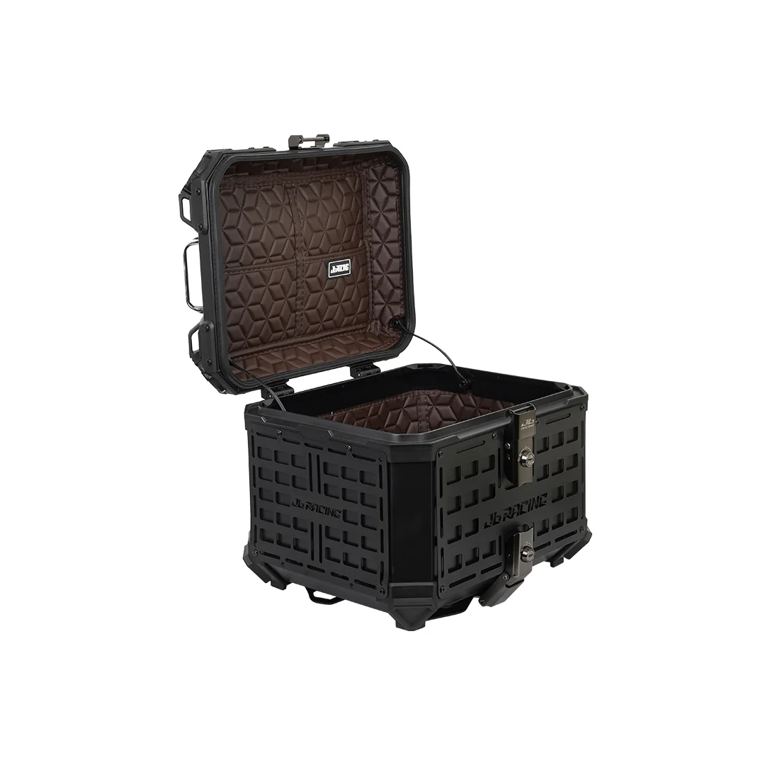 JB RACING Top Case 45L BLACK FENCE V1.0 PREMIUM BLACK WITH BACKREST PAD - Image 2