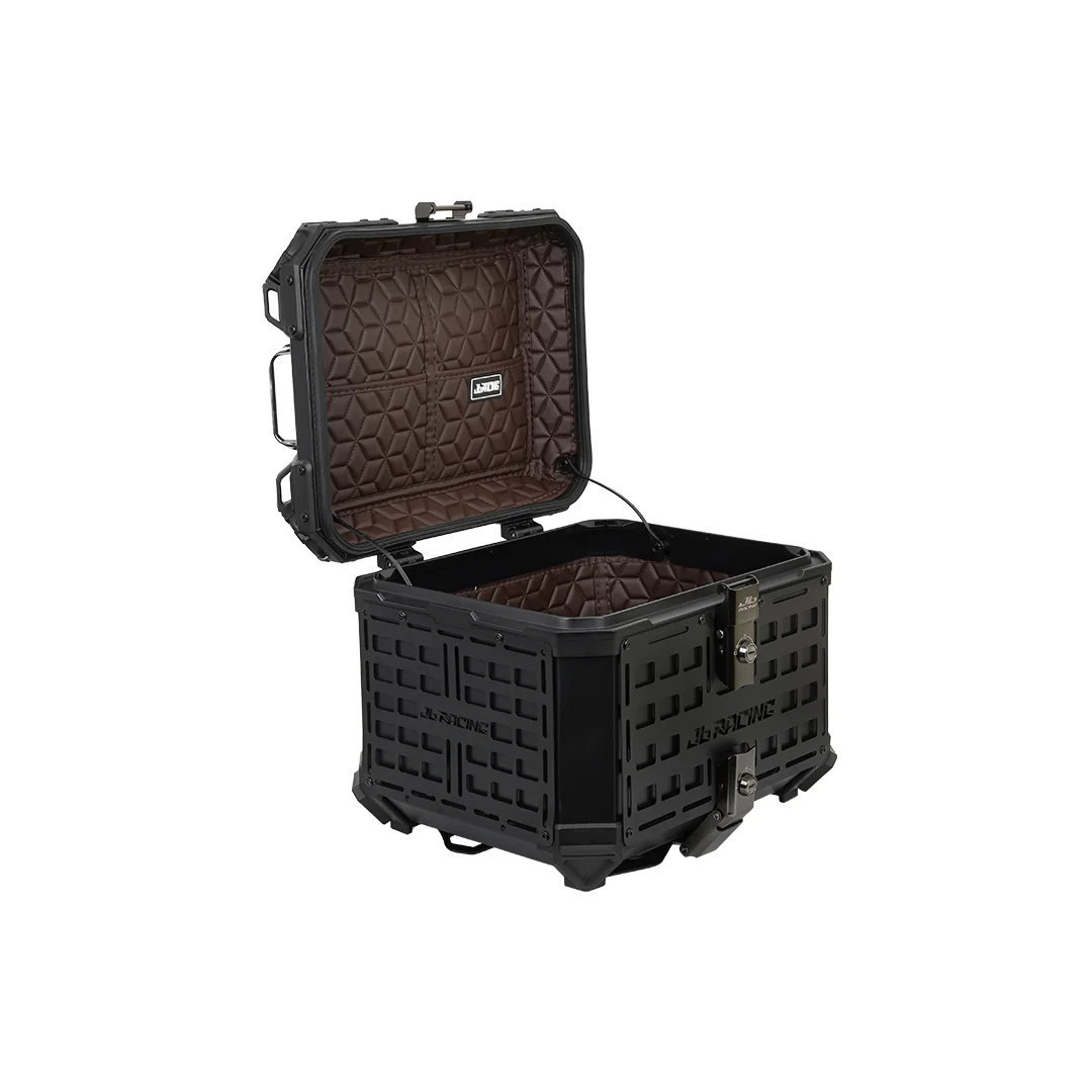 JB RACING Top Case 45L BLACK FENCE V1.0 PREMIUM BLACK WITH BACKREST PAD - Image 7
