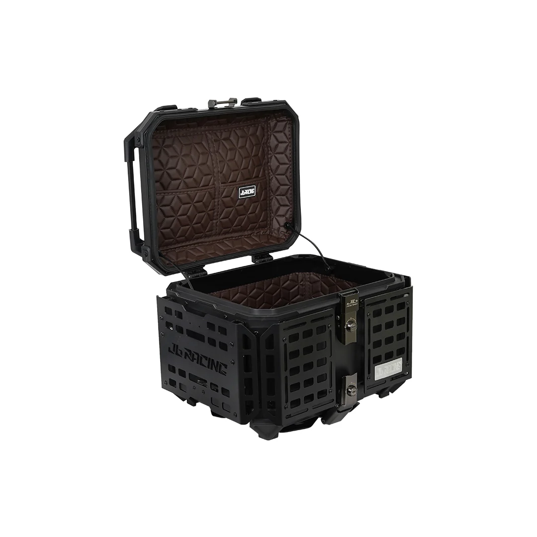 JB RACING Top Case 45L FENCE V2.0 PREMIUM BLACK WITH BACKREST PAD - Image 2