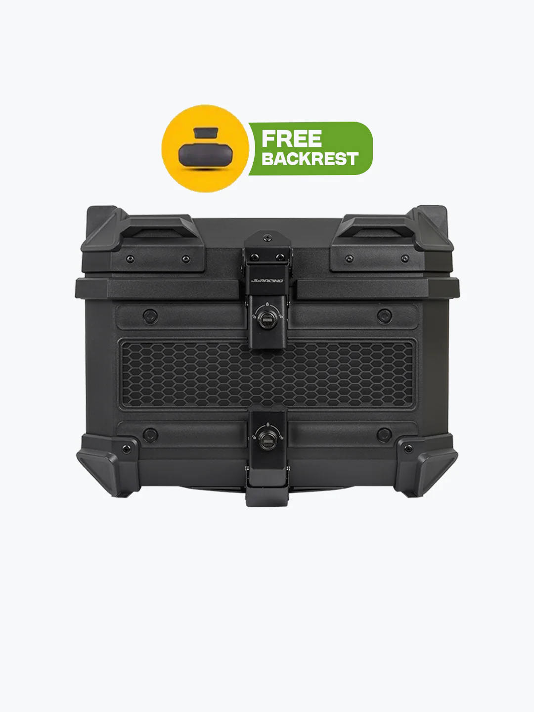 JB Racing Top Box MC 45L Black Economy With Backrest Pad