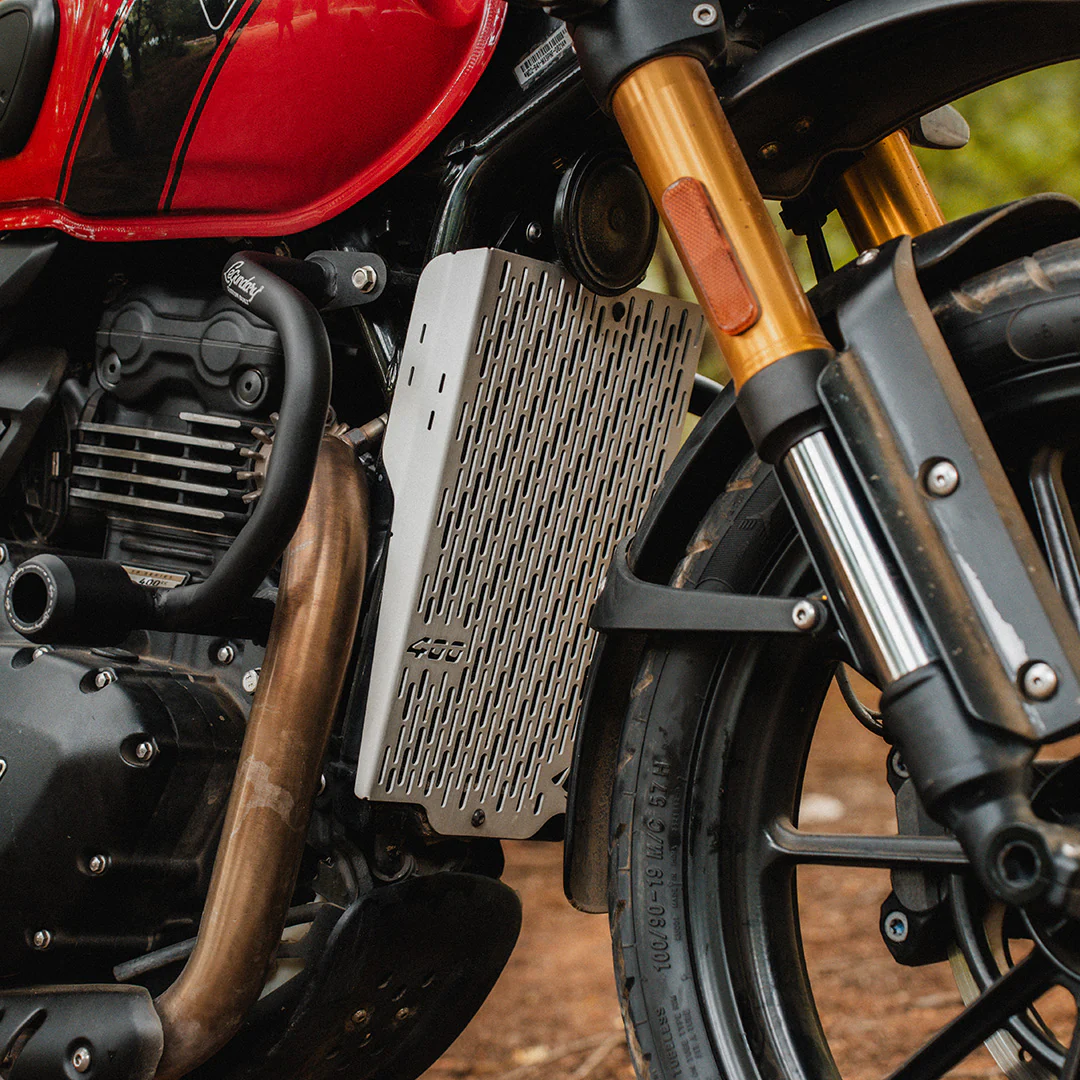 LEGUNDARY TRIUMPH SPEED 400/SCRAMBLER 400XC/T4/THRUXTON/ VECTOR RADIATOR GRILL SILVER
