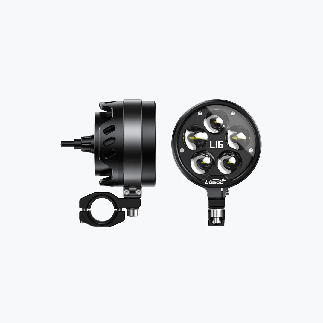 LOBOO L16 High & Low Beam Motorcycle Auxiliary Light | 19,000 Lumens | IP68 Waterproof | Pair - Image 3