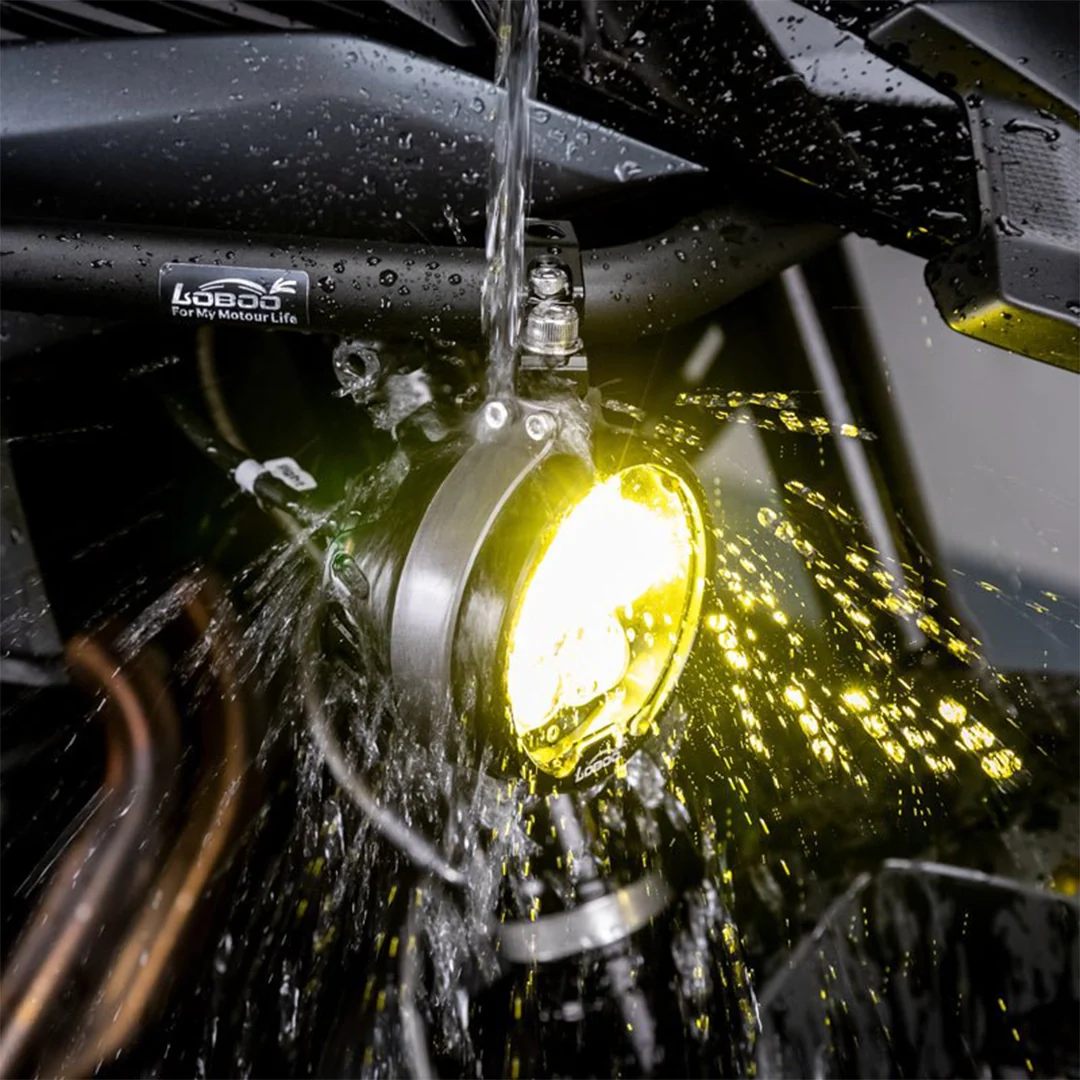 LOBOO L16 High & Low Beam Motorcycle Auxiliary Light | 19,000 Lumens | IP68 Waterproof | Pair - Image 6