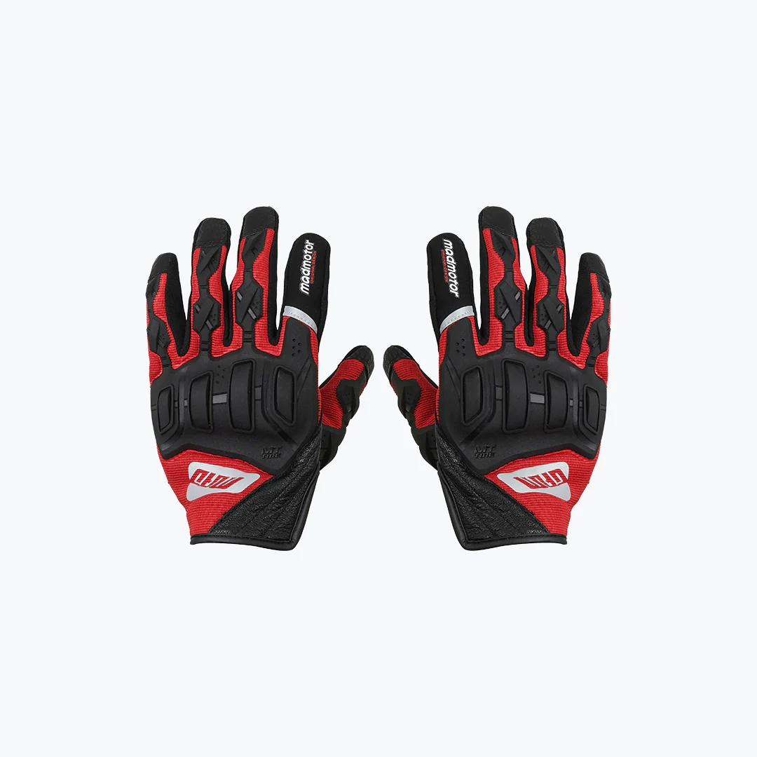 MADMOTOR MT TIRE MT-37 GLOVES BLACK RED