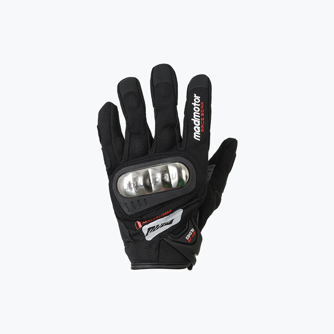 MADMOTOR STAINLESS STEEL SERIES MT-28 GLOVES BLACK - Image 3