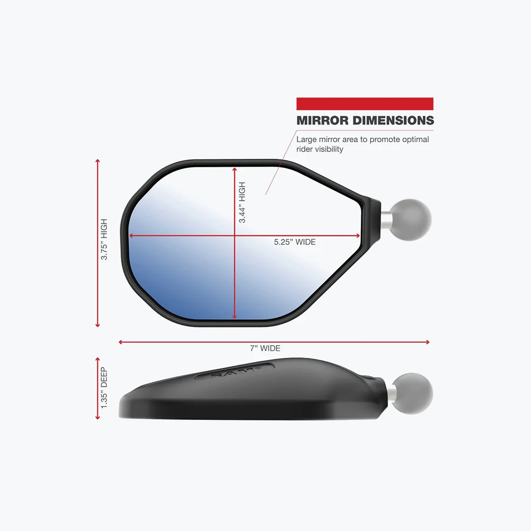 RAM M10-1.25 BASE LONG ARM TOUGH MIRROR KIT - Image 5