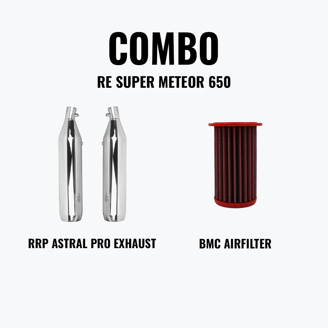 Red Rooster Performance SUPER METEOR650 ASTRAL EXHAUST POLISH + BMC AIRFILTER