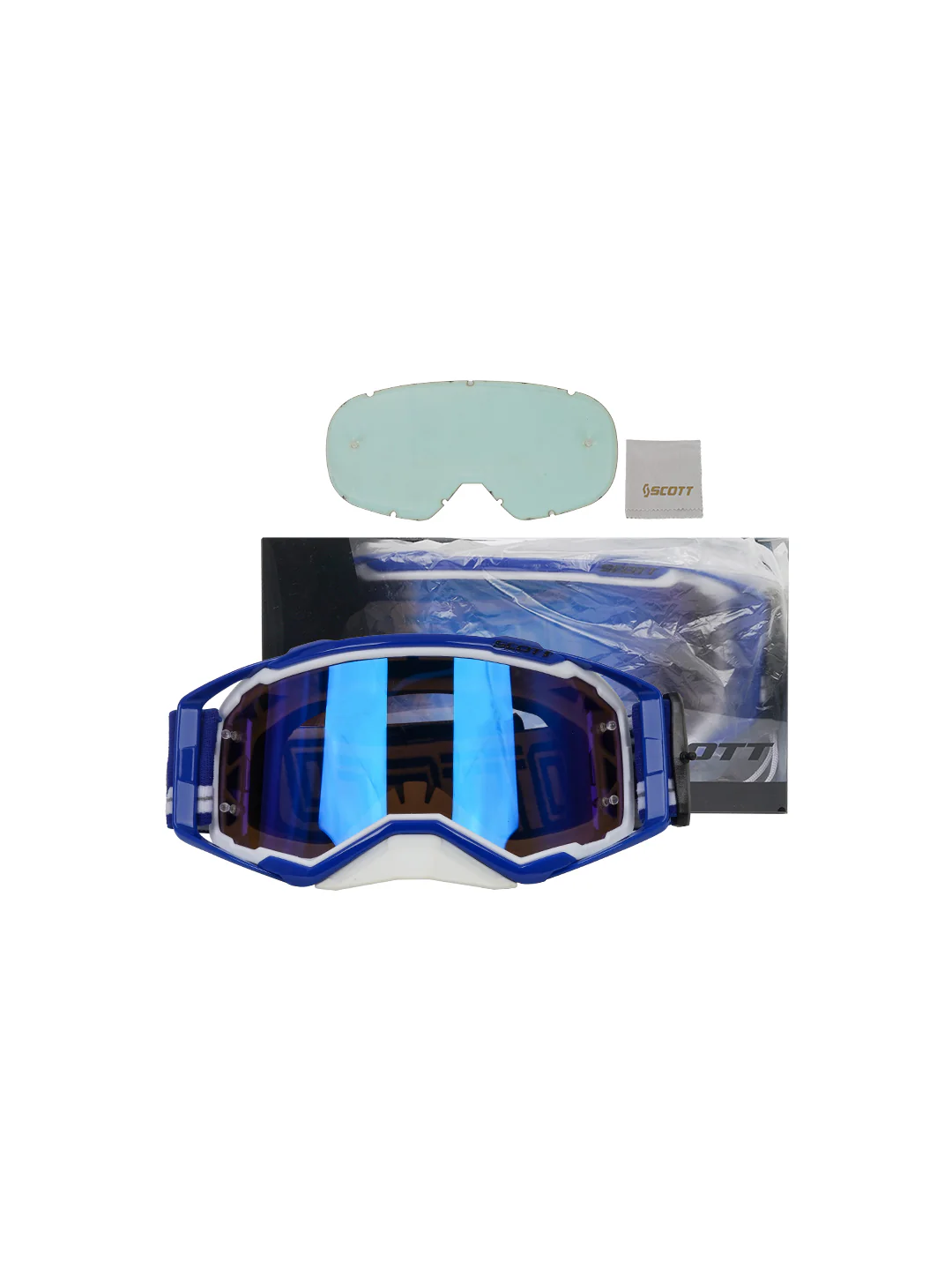 SCOTT Replica Goggles With Box BLU BLK.F WHT.N BLUE Tint - Image 3